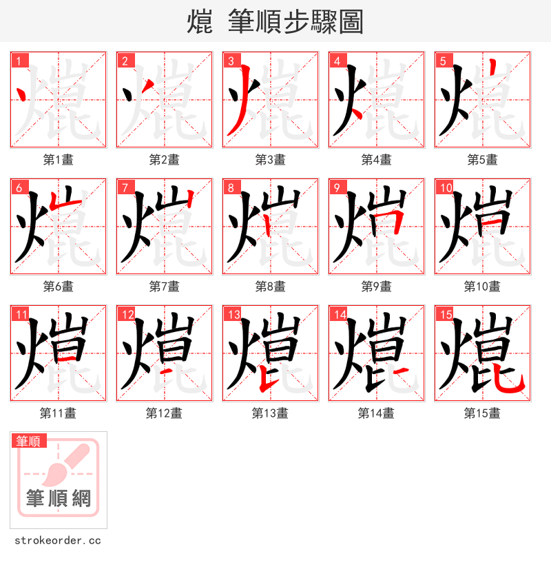 熴 的笔顺分步演示