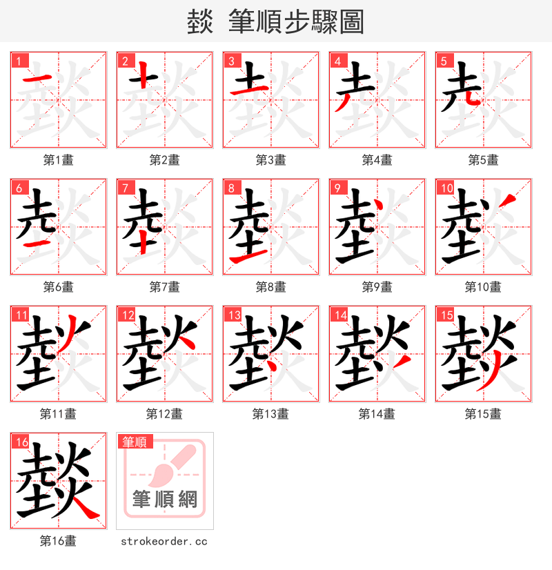 燅 的笔顺分步演示