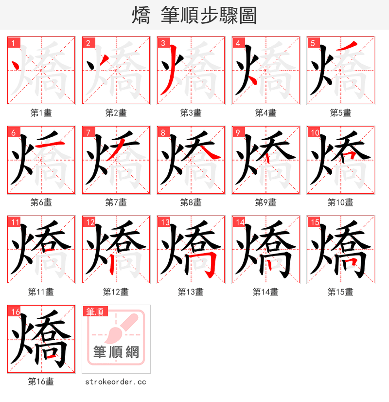 燆 的笔顺分步演示
