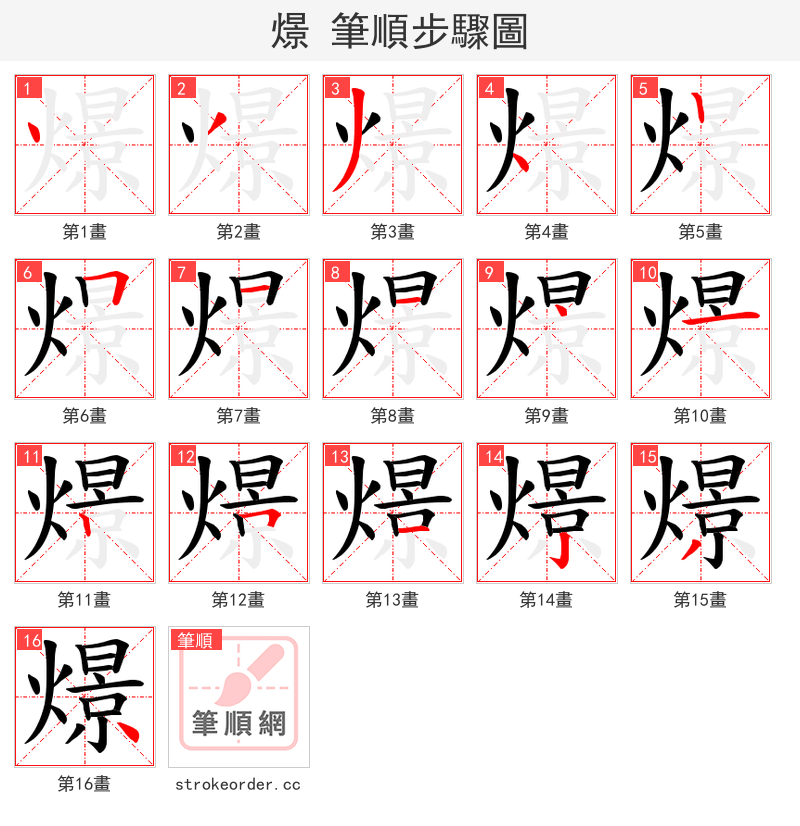 燝 的笔顺分步演示