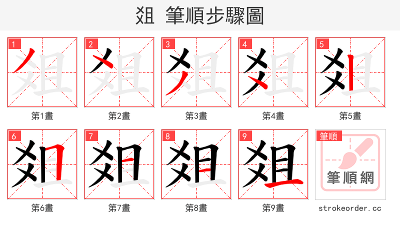 爼 的笔顺分步演示