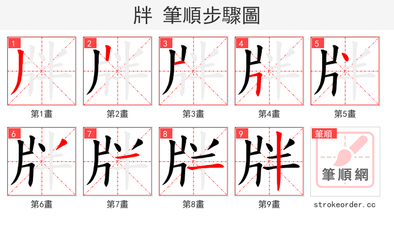 牉 的笔顺分步演示