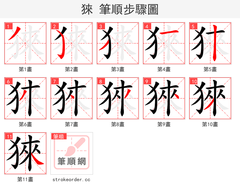 猍 的笔顺分步演示