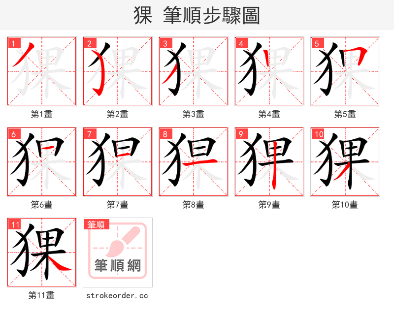 猓 的笔顺分步演示