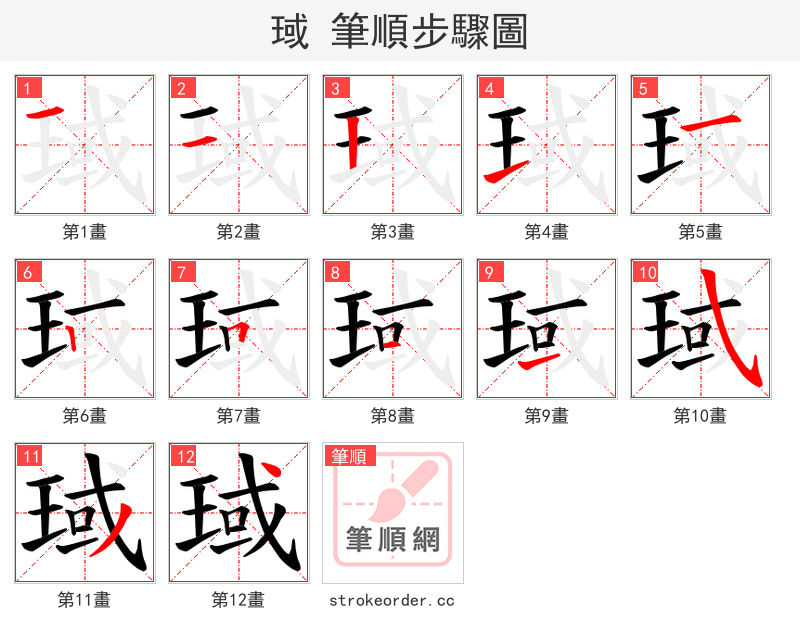 琙 的笔顺分步演示