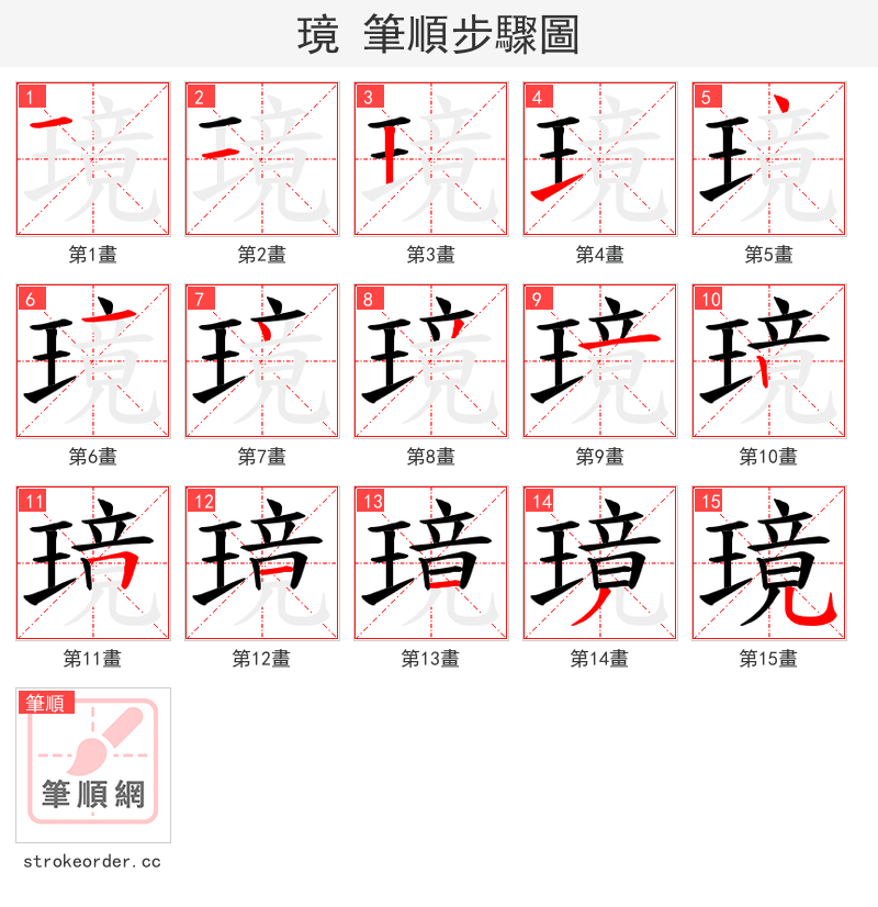 璄 的笔顺分步演示