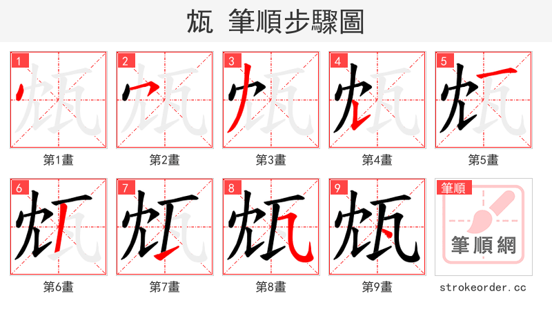 瓭 的笔顺分步演示