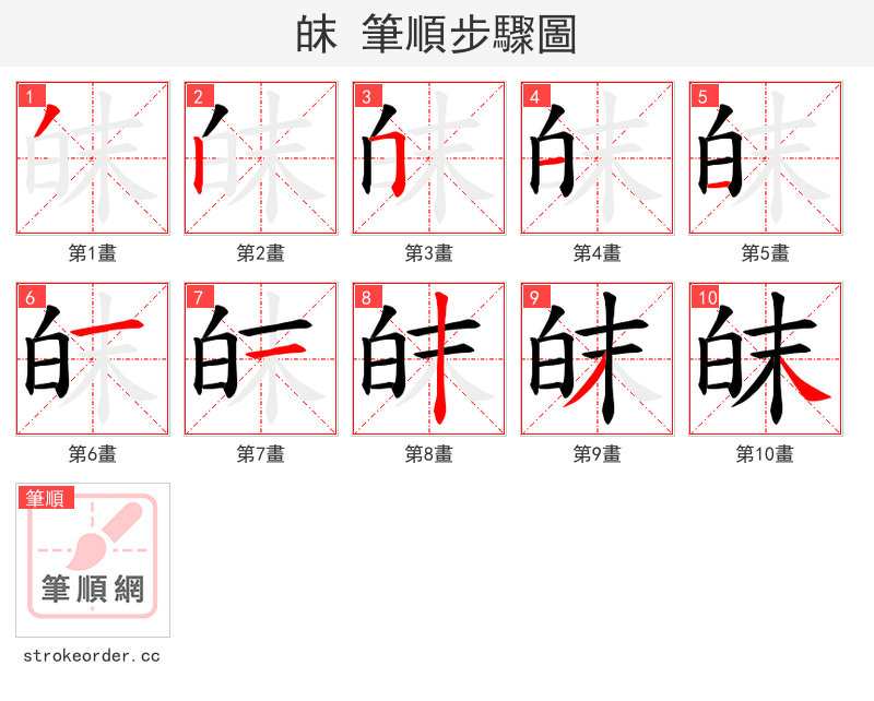 皌 的笔顺分步演示