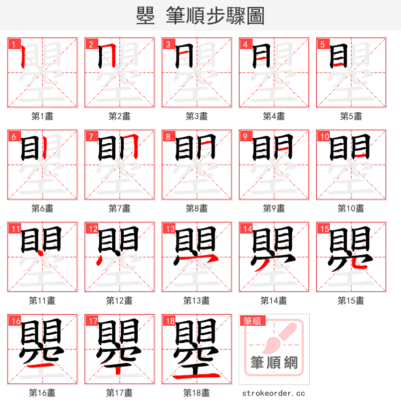 瞾 的笔顺分步演示