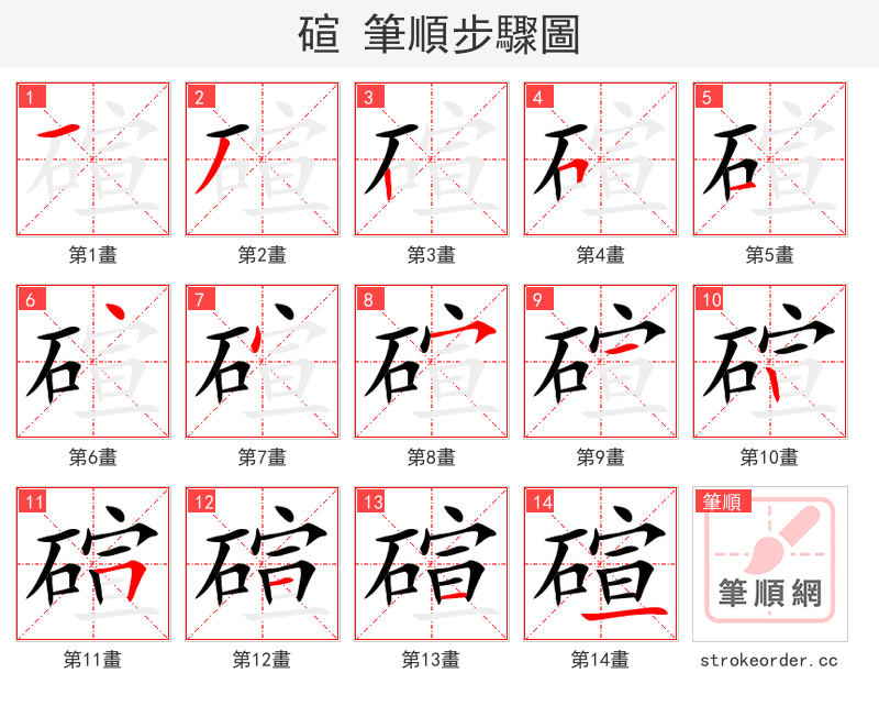 碹 的笔顺分步演示