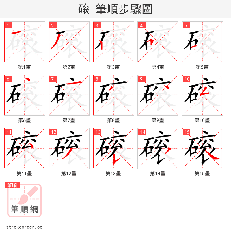 磙 的笔顺分步演示