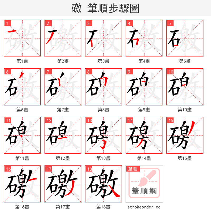 礉 的笔顺分步演示