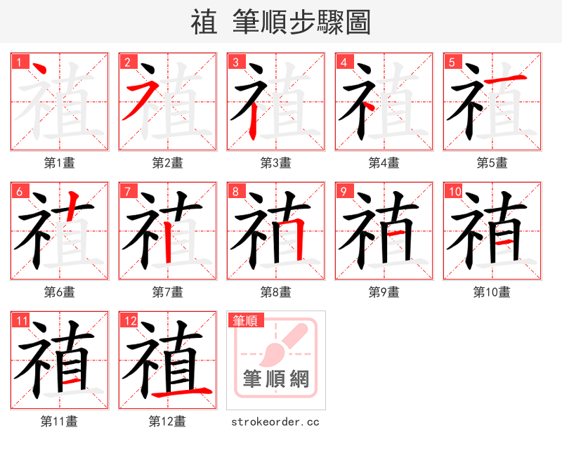 禃 的笔顺分步演示