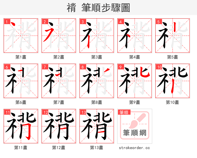 禙 的笔顺分步演示