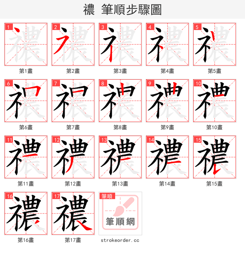 禯 的笔顺分步演示