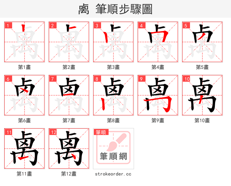 禼 的笔顺分步演示