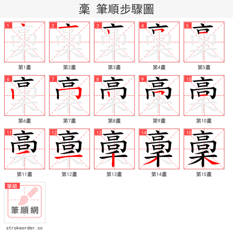 稾 的笔顺分步演示
