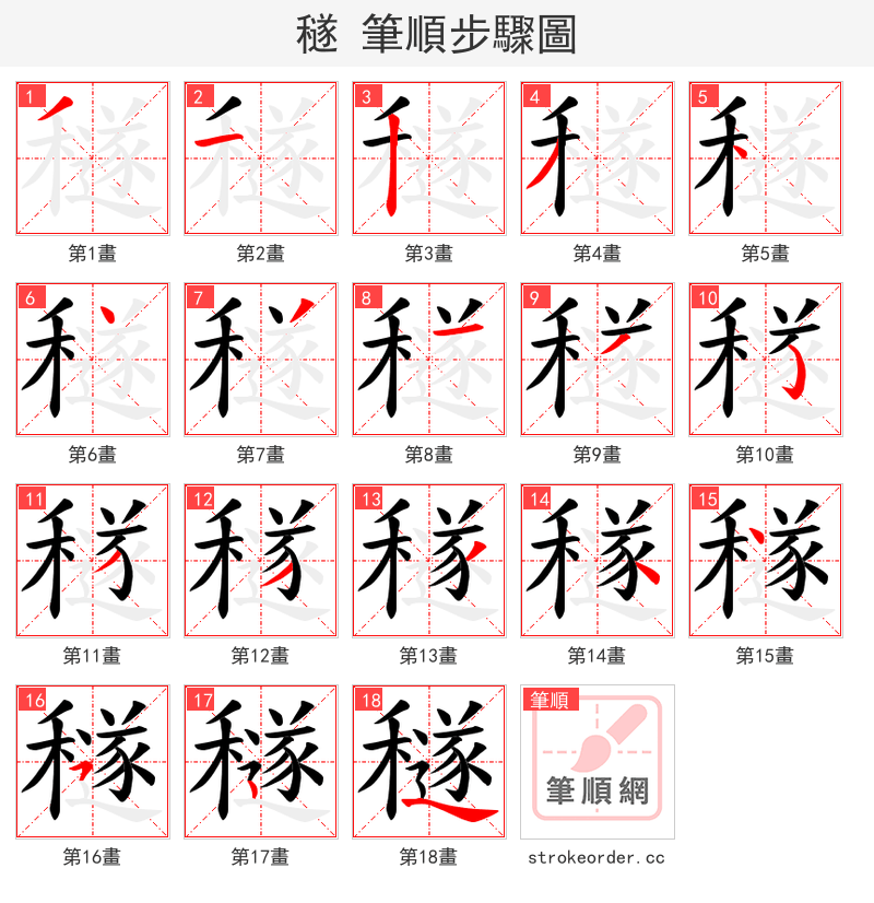 穟 的笔顺分步演示