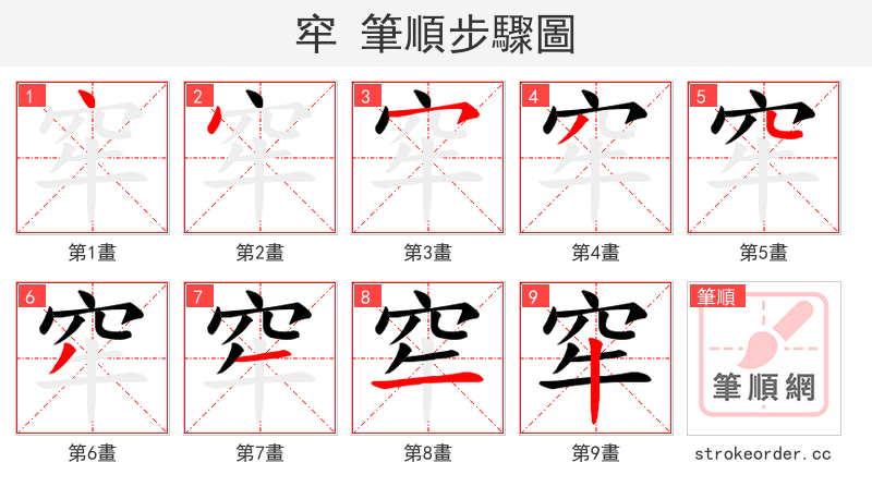 窂 的笔顺分步演示