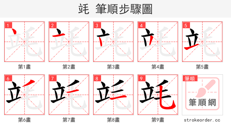 竓 的笔顺分步演示