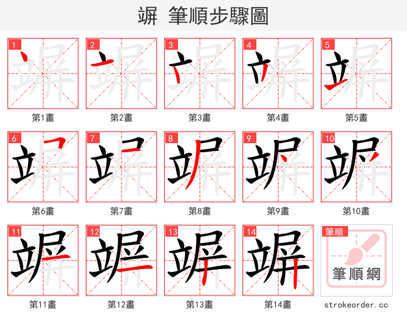 竮 的笔顺分步演示