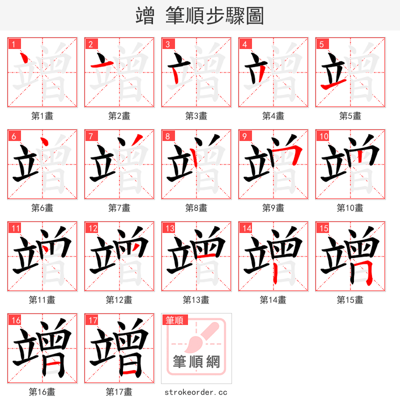 竲 的笔顺分步演示