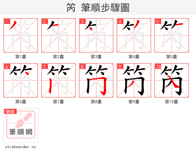 笍 的笔顺分步演示