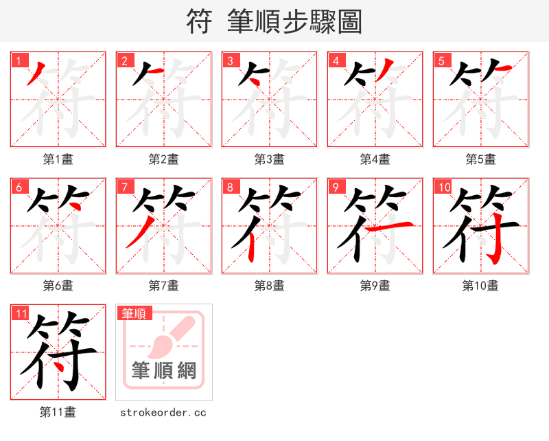 符 的笔顺分步演示