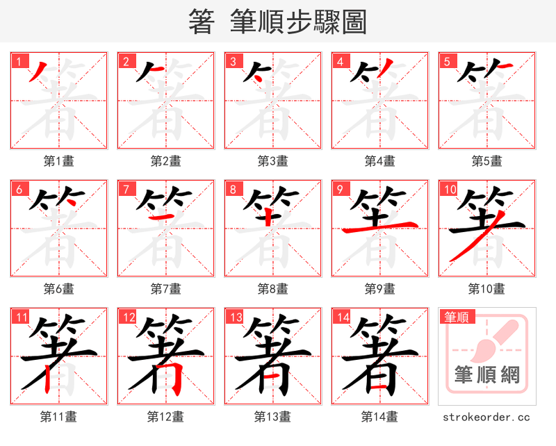 箸 的笔顺分步演示