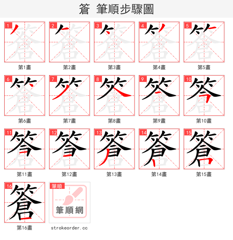 篬 的笔顺分步演示