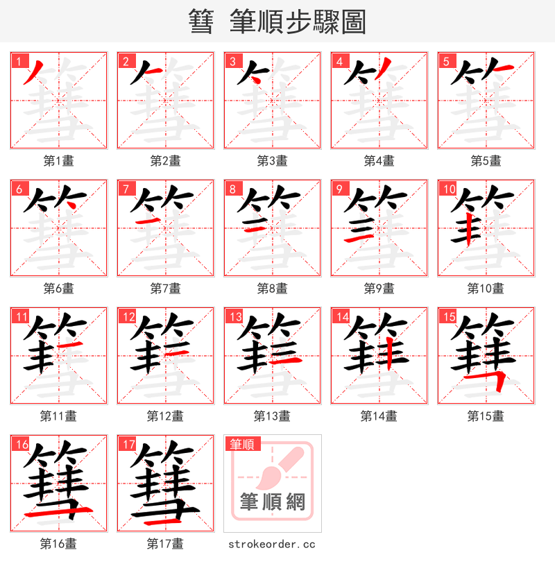 篲 的笔顺分步演示