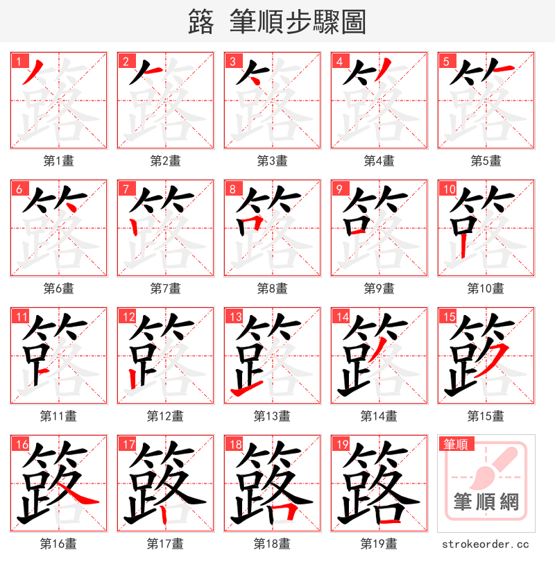 簬 的笔顺分步演示