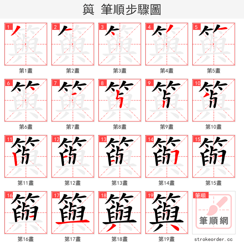 籅 的笔顺分步演示
