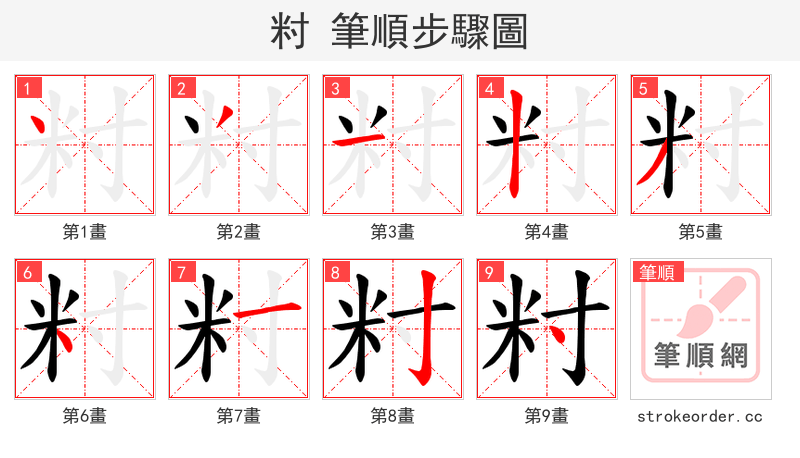 籿 的笔顺分步演示