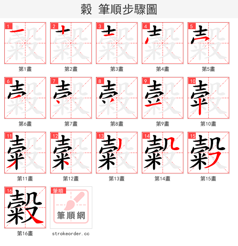 糓 的笔顺分步演示
