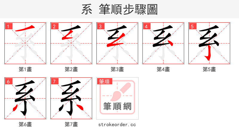 系 的笔顺分步演示