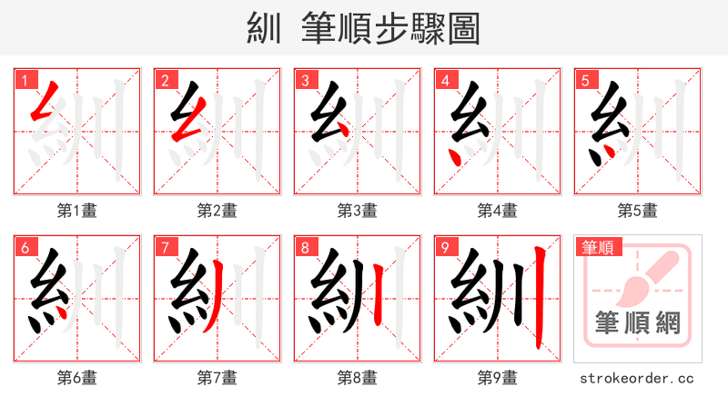 紃 的笔顺分步演示