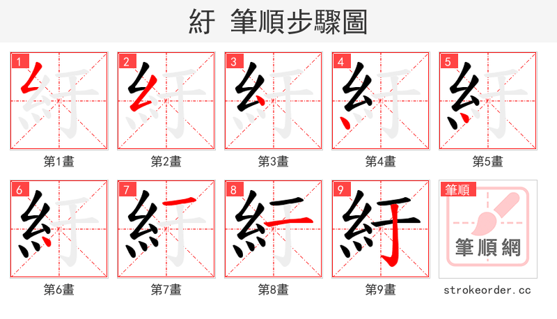 紆 的笔顺分步演示