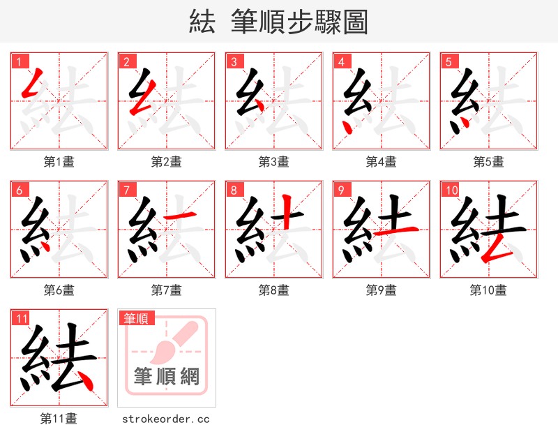 紶 的笔顺分步演示