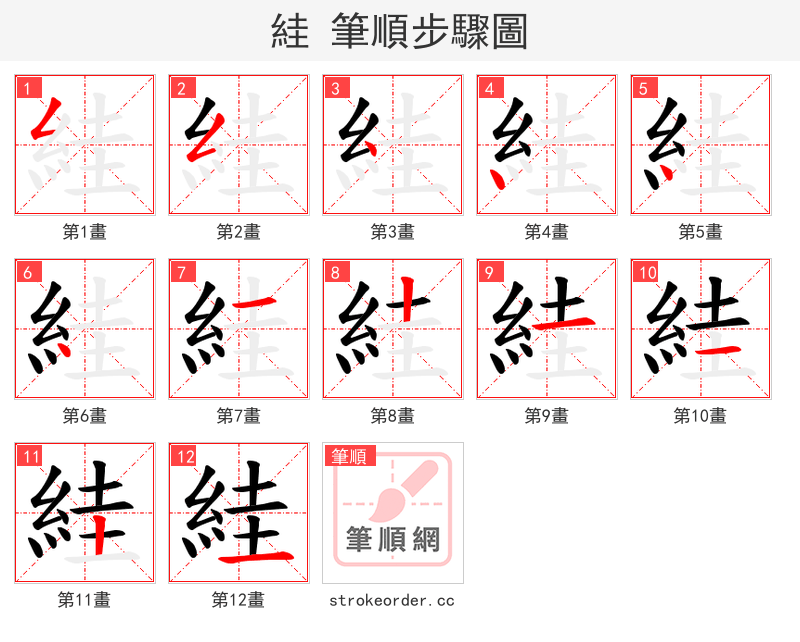 絓 的笔顺分步演示