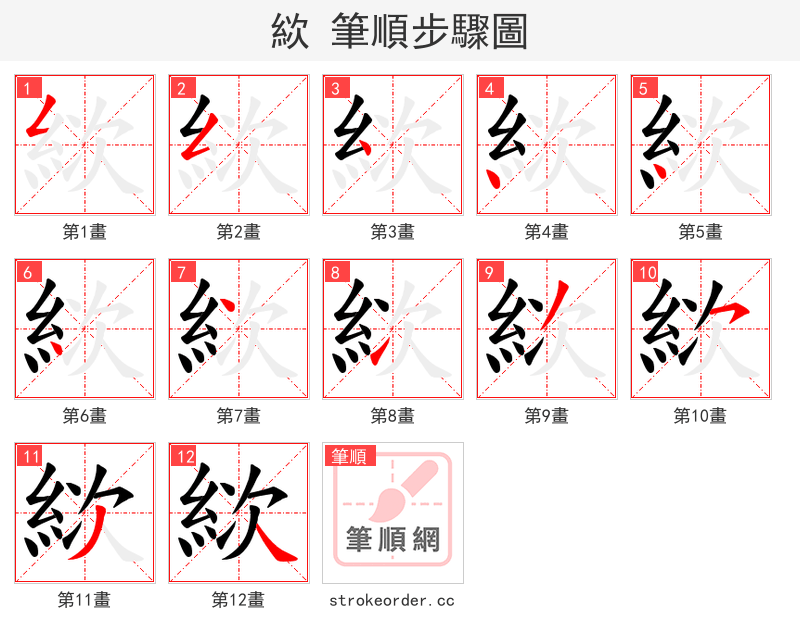絘 的笔顺分步演示