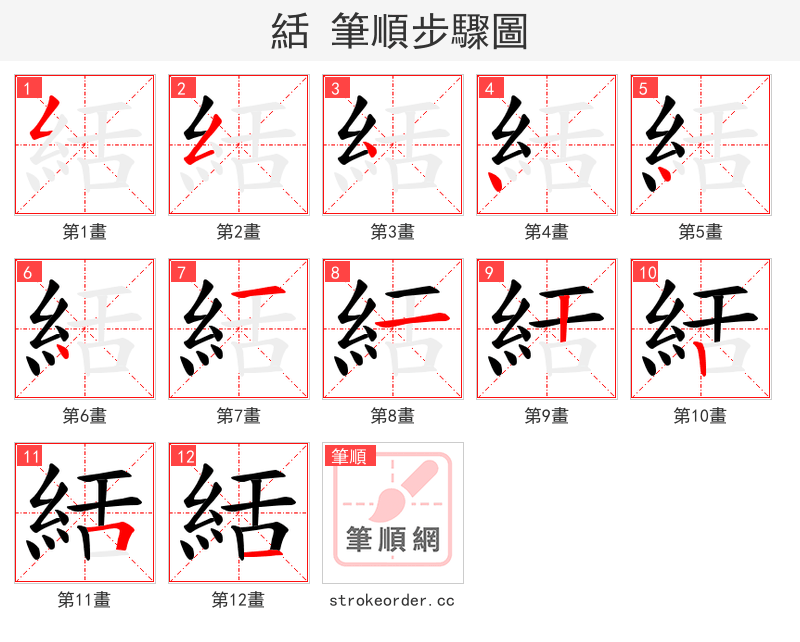 絬 的笔顺分步演示