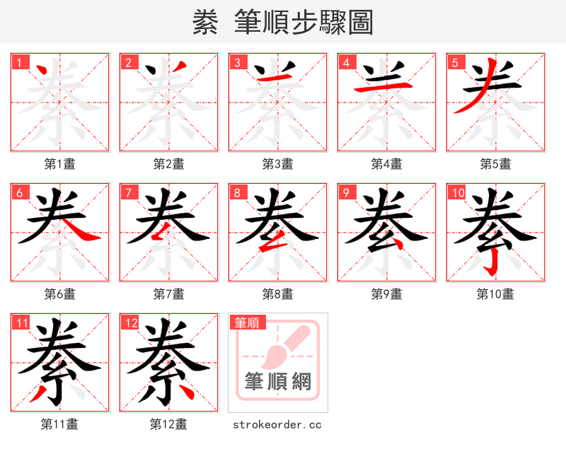 絭 的笔顺分步演示