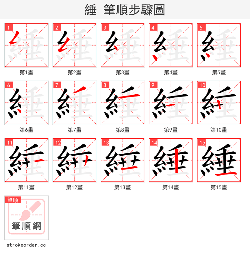 綞 的笔顺分步演示