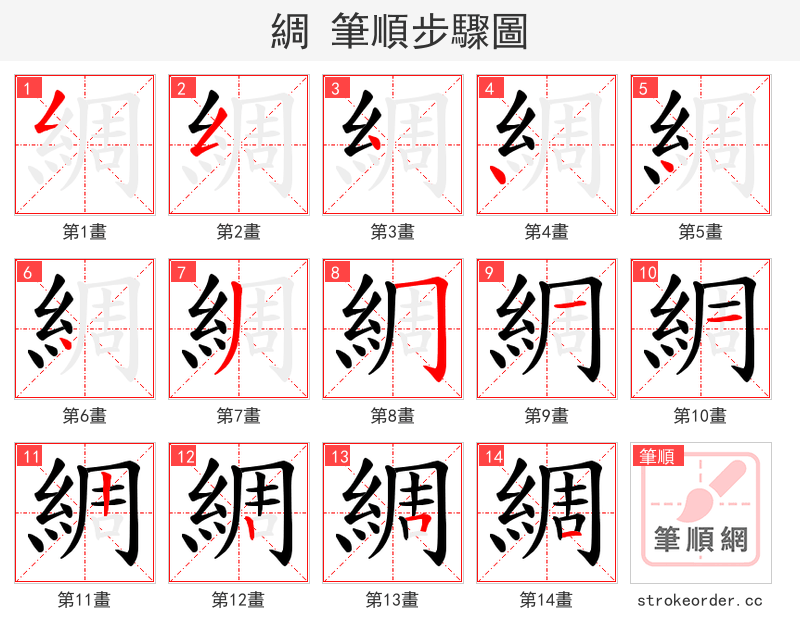 綢 的笔顺分步演示