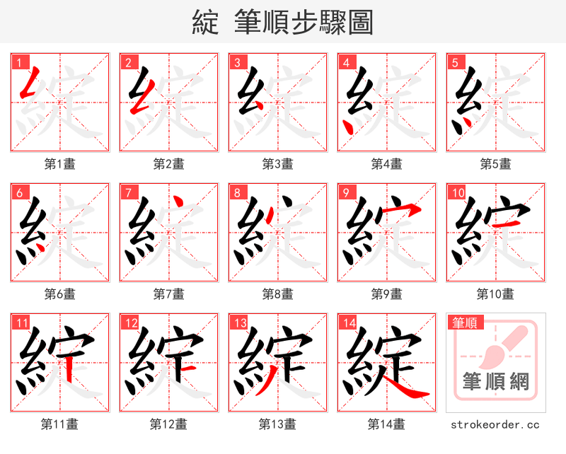 綻 的笔顺分步演示