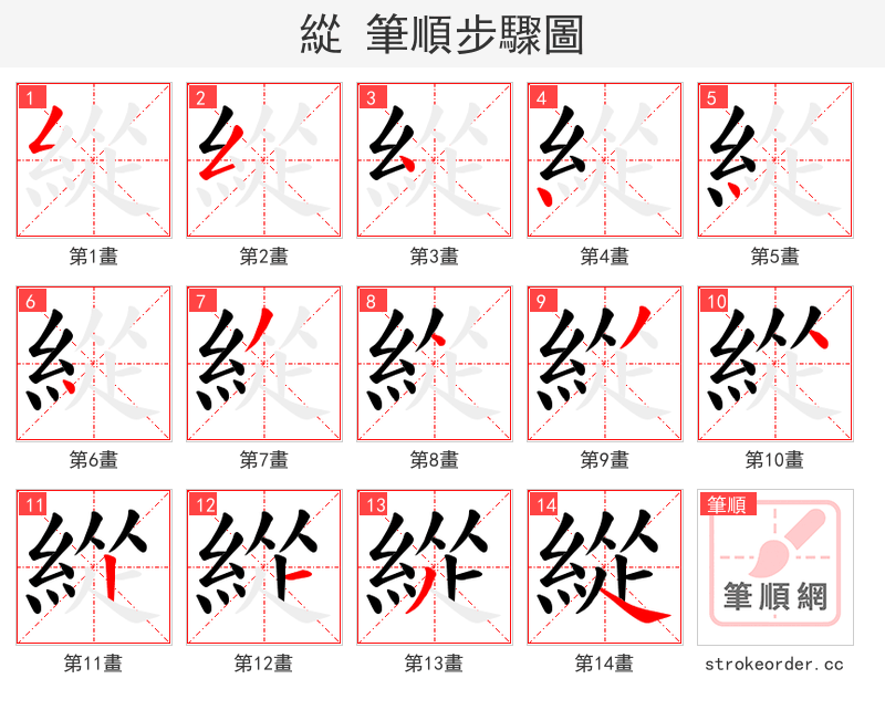 緃 的笔顺分步演示