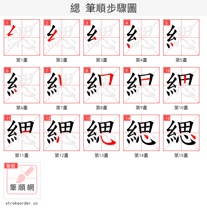緦 的笔顺分步演示