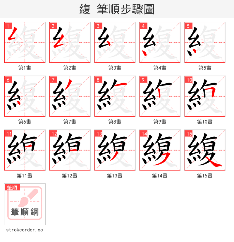 緮 的笔顺分步演示