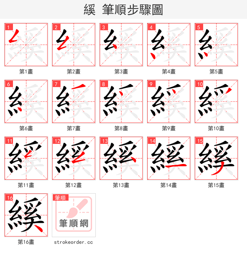 縘 的笔顺分步演示